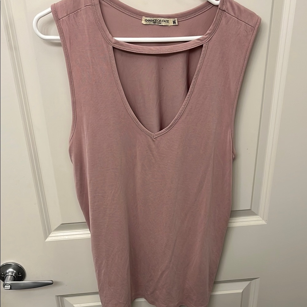 Chance or Fate Pink Sleeveless Tank Top